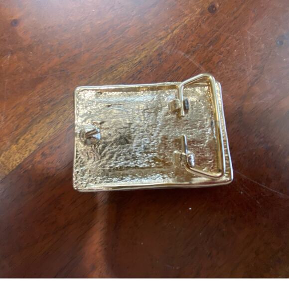 Lot of Two Gold/Black Rectangular Belt buckles - Picture 4 of 6